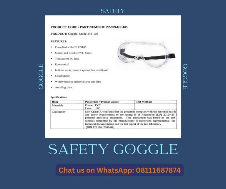 Safety goggle anti fog anti splash clear vision dari Eurostat safety (83)